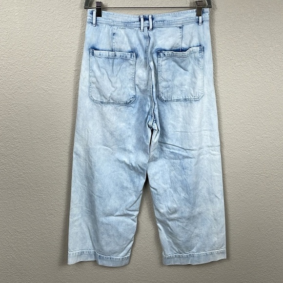 La Vie Rebecca Taylor Wide Leg High Rise Jean Light Acid Wash Festival Sz 32 - Picture 7 of 15